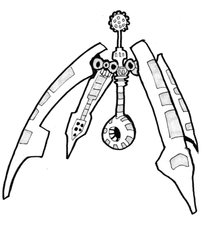 Sci Fi Robot   Arrow Legged Spider Coloring Page